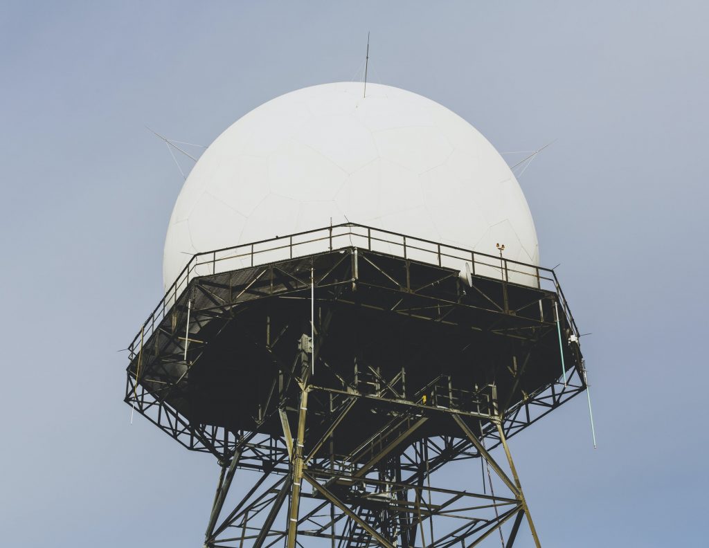 Domed radar antenna and tower