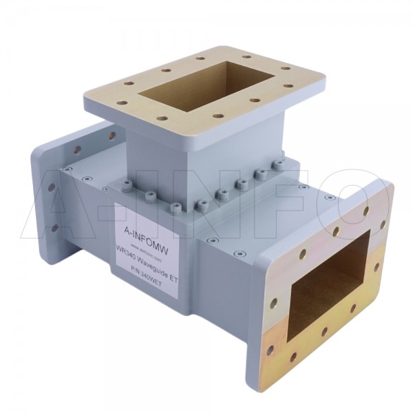 340wet Wr340 Waveguide E Plane Tee 2.2 3.3ghz With Three Rectangular Waveguide Interfaces