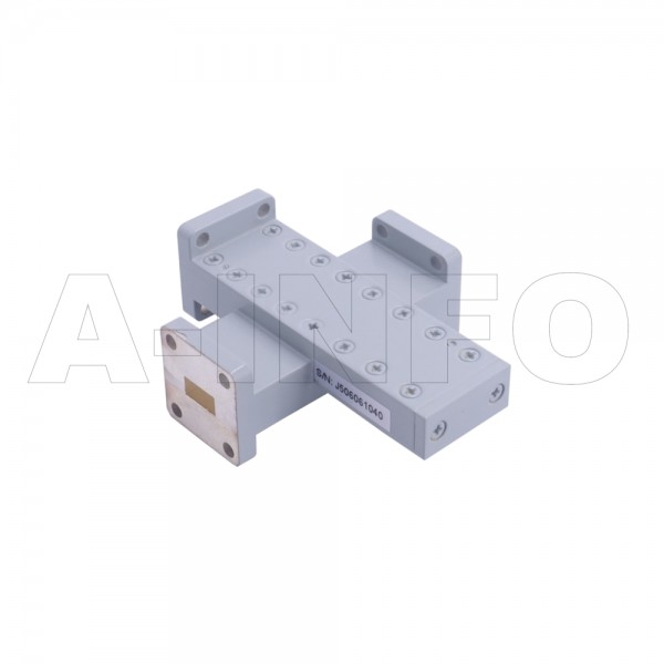 34wl+c 50 Cu Wr34 Waveguide Cross Coupler Wl+c Xx Type 22 33ghz 50db Coupling With Three Rectangular Waveguide Interfaces