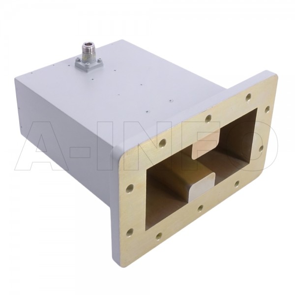 84drwcan Right Angle Double Ridge Waveguide To Coaxial Adapter 0.84 2ghz Wrd84 To N Type Female