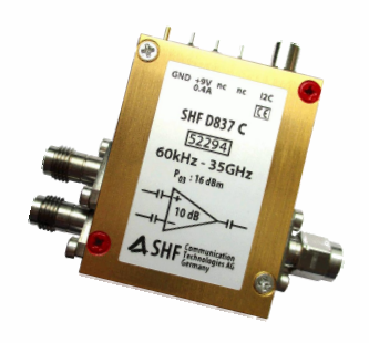 SHF D837 C Broadband Amplifier 60kHz-35GHz 10dB Gain
